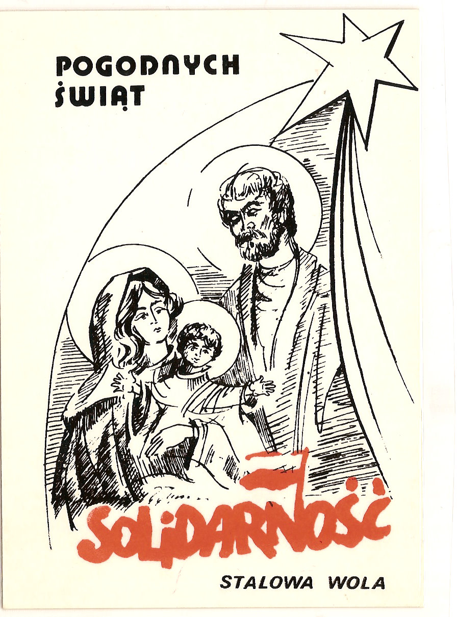 Kartka Świąteczna Solidarności drukowana w Stalowej Woli 1983